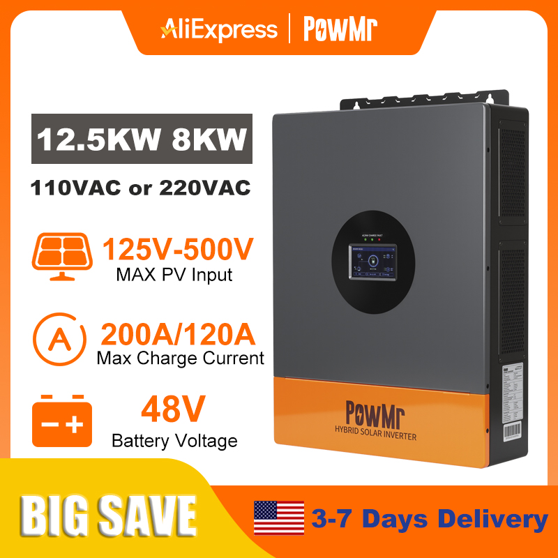 PowMr 12.5KW 8KW 분리형 인버터 110V  - Drone Solar Charger 리뷰 및 가격