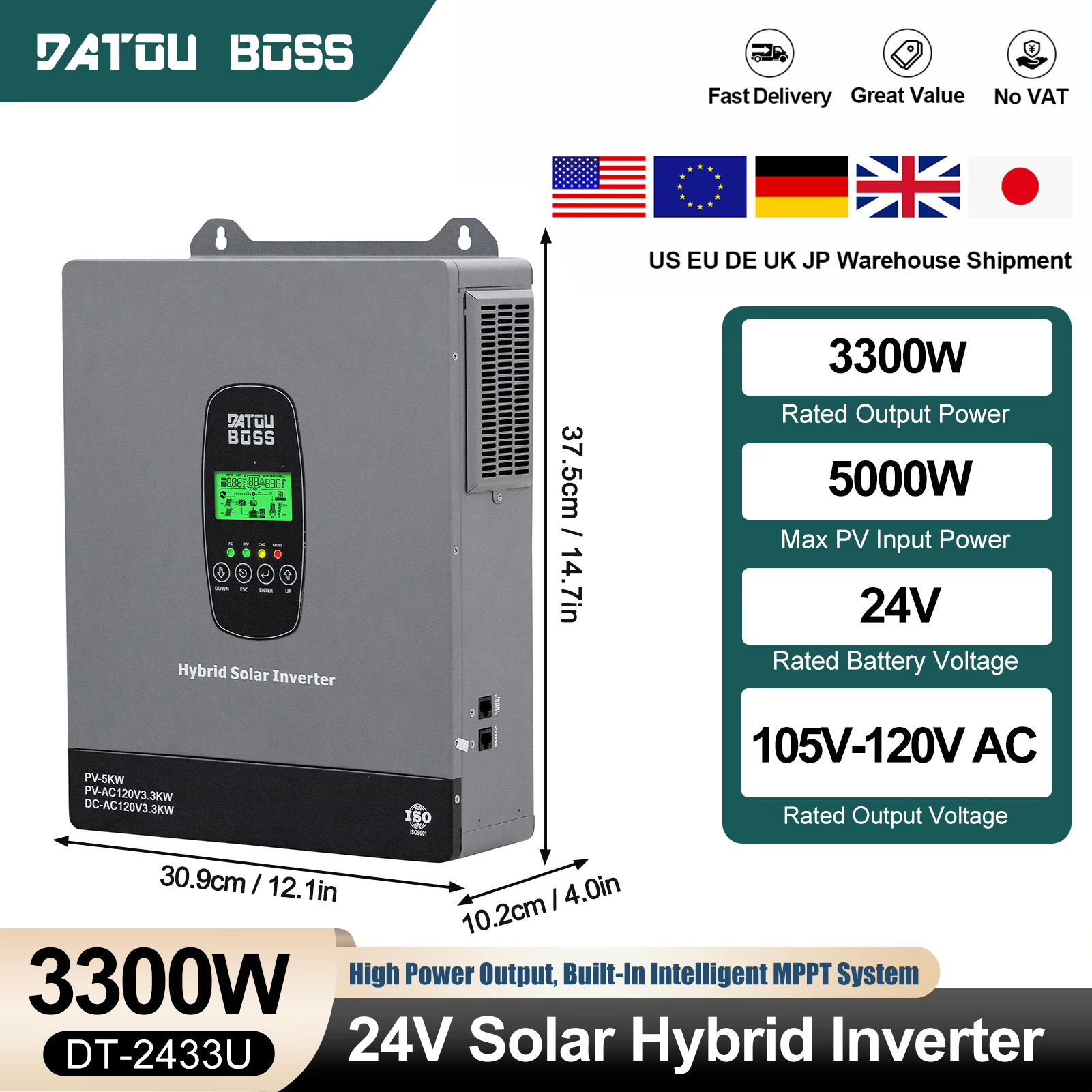 DATOUBOSS 3300W 24V 태양광 인버터 순수 - Drone Solar Charger 리뷰 및 가격